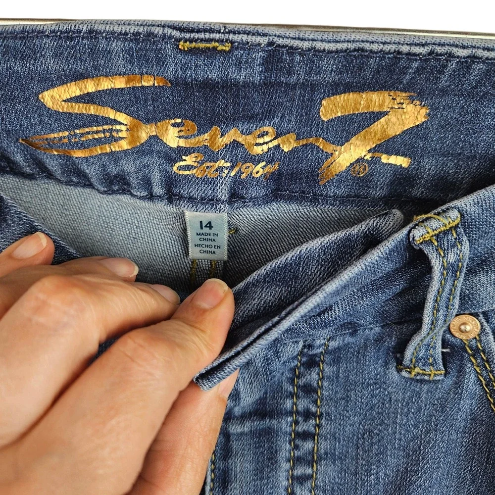 Seven7 Jeans Womens‎ Size 14 Alaska Wash TummyLess High Rise Skinny Denim